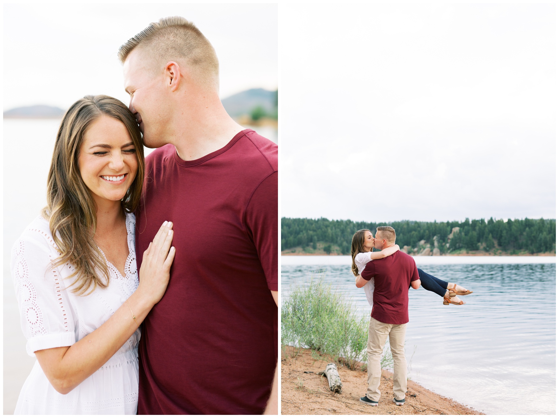 intimate colorado mountain engagement session by the water | Cat Murphy Photography