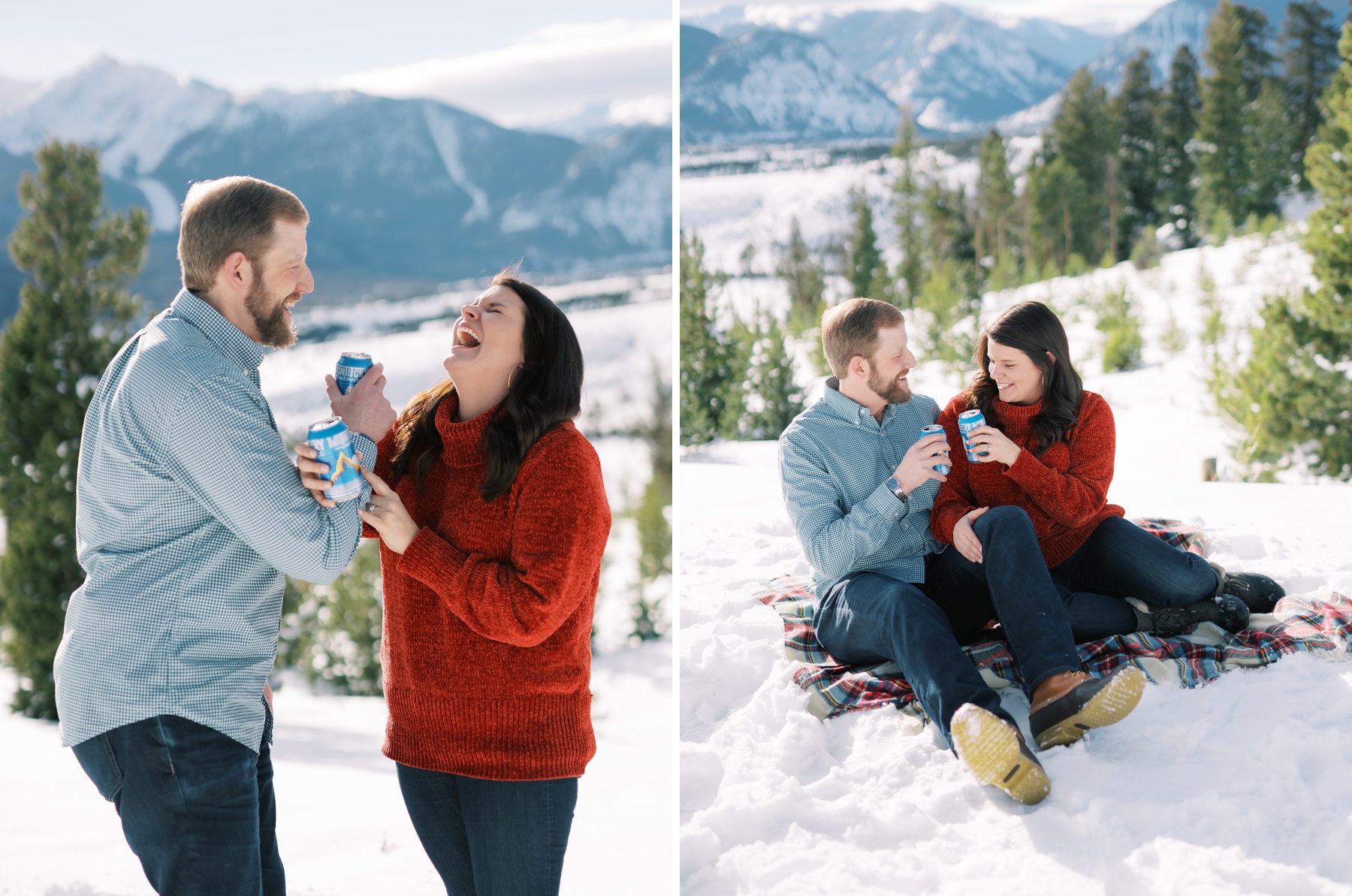 Winter Engagement Session Bringing Your Dog to Engagement Session Colorado