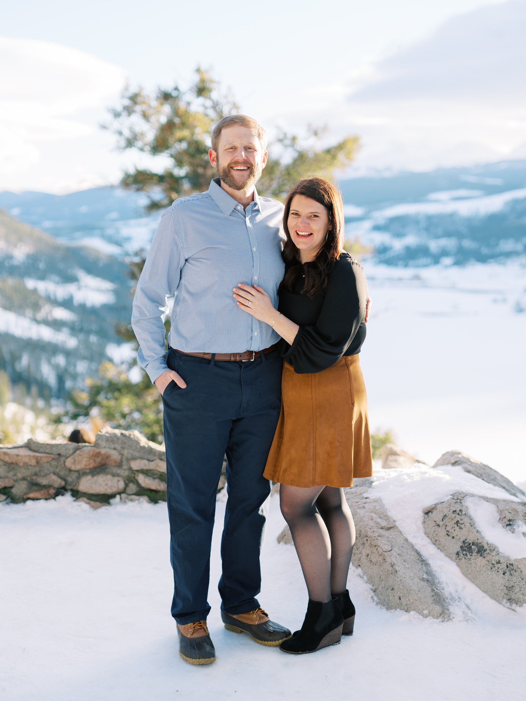 Winter Mountain Engagement Session Colorado