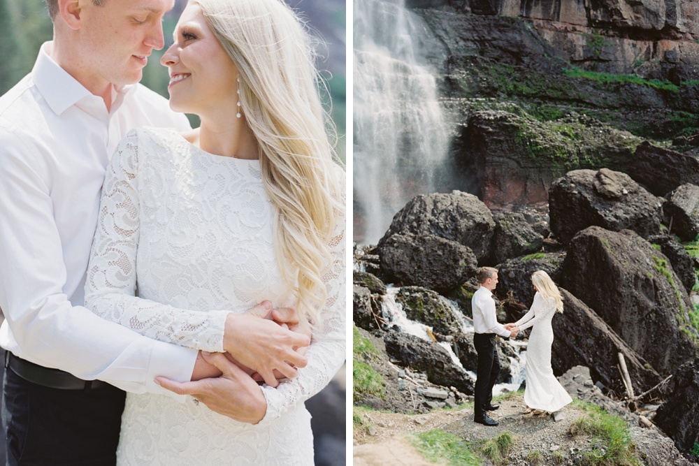 bridal veil falls telluride colorado engagement wedding photographer