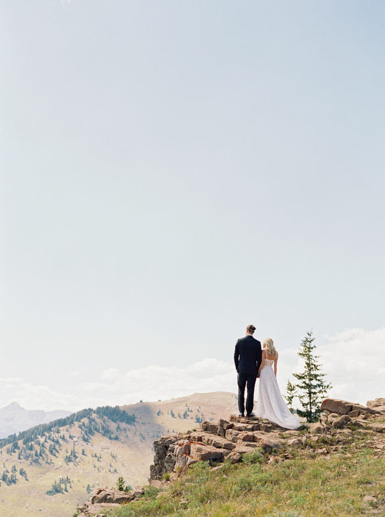 Camp Hale Wedding in Vail, Colorado - First Look Bride and Groom Photos on Top of the Mountain