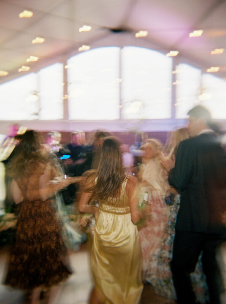 A night time dance party during a wedding reception in Crested Butte