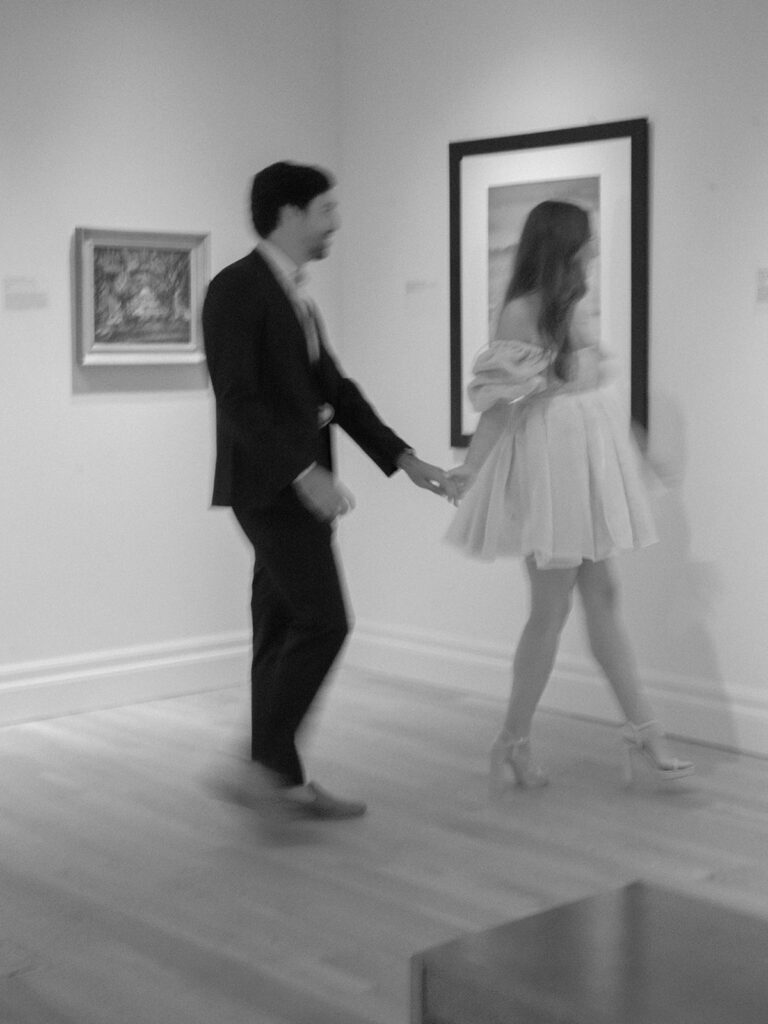 Engagement photos at the Gibbes Art Museum in downtown Charleston