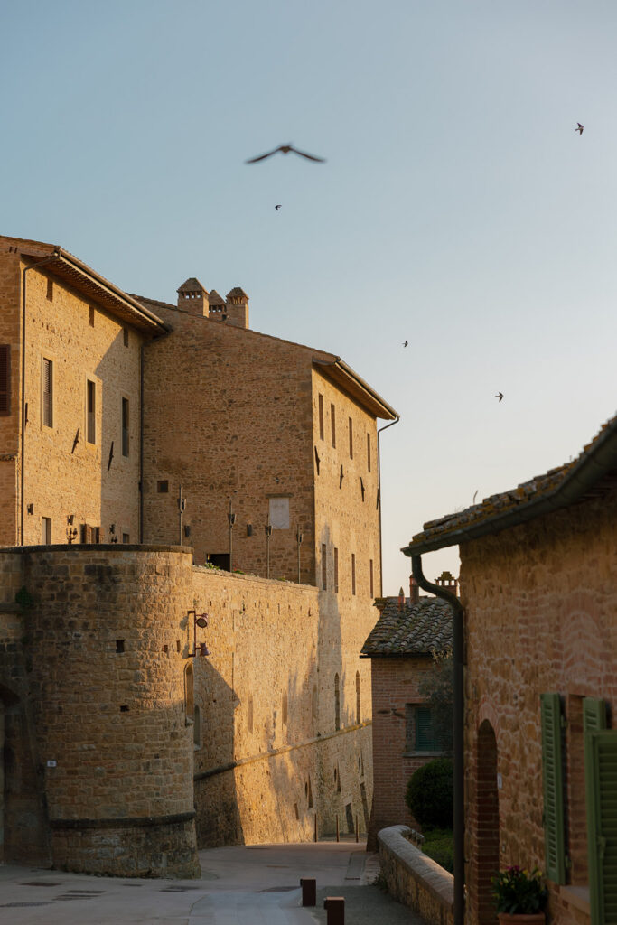 Historic stone buildings in Tuscany village during Engage Summit