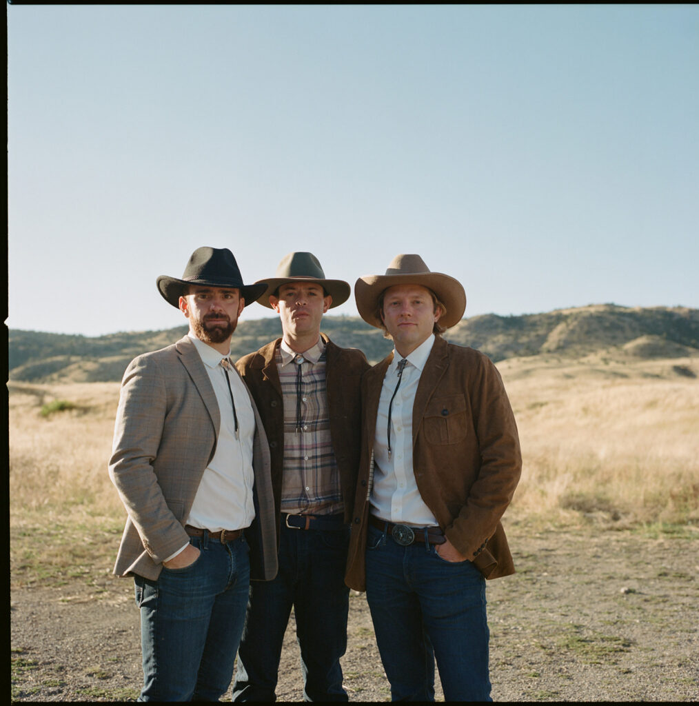 groomsmen portrait in western attire at Montana ranch wedding