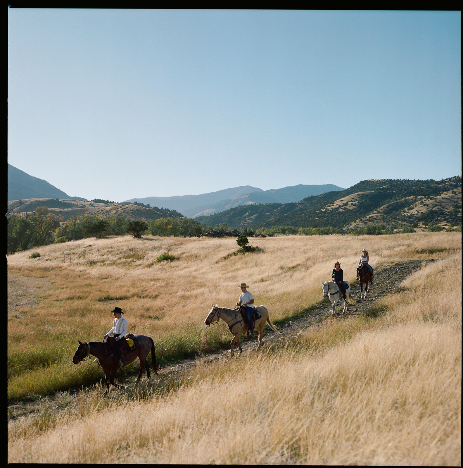 guests horseback riding at Mountain Sky Guest Ranch Bozeman Montana