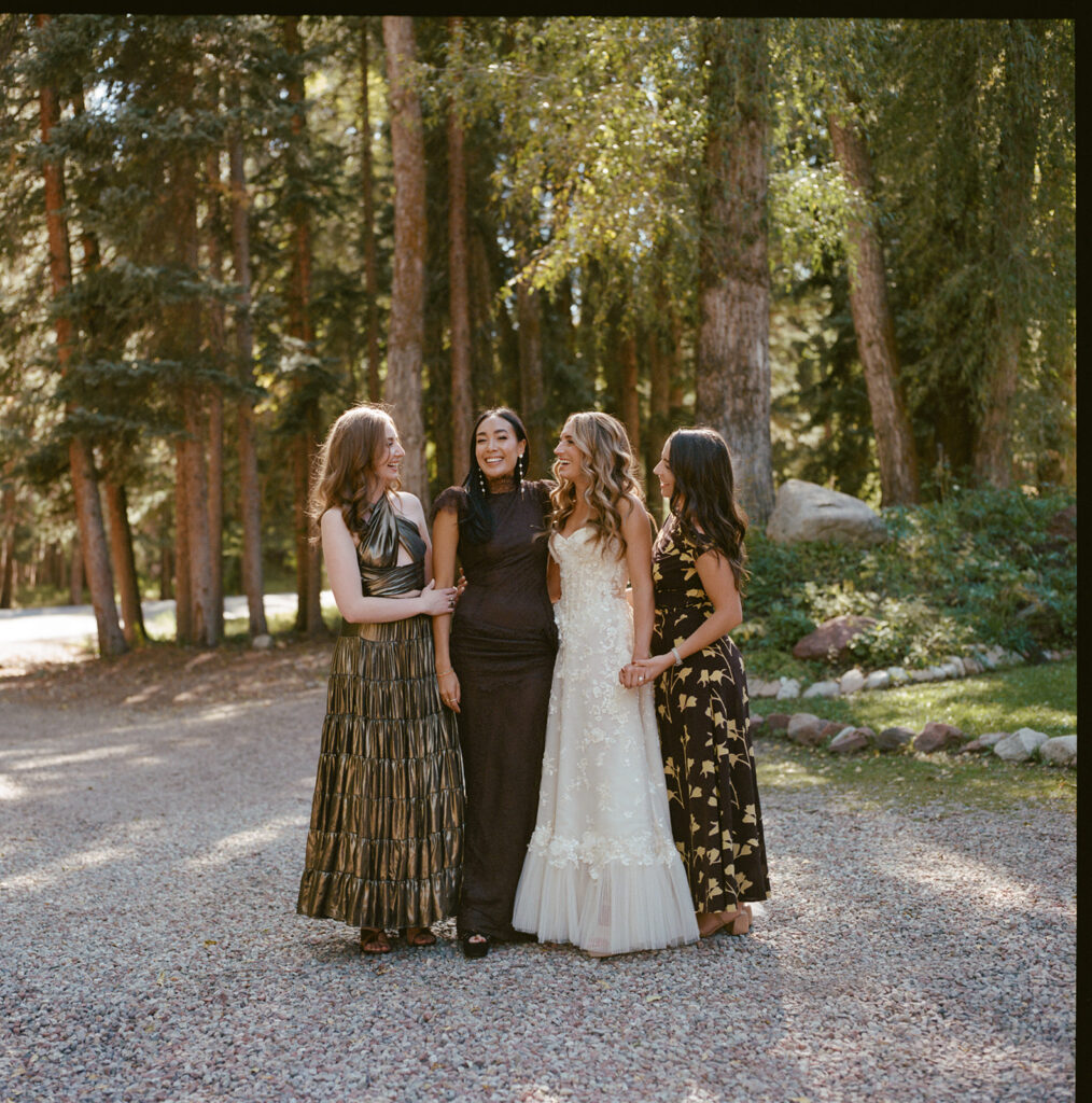 bridesmaids portrait at Aspen fall wedding