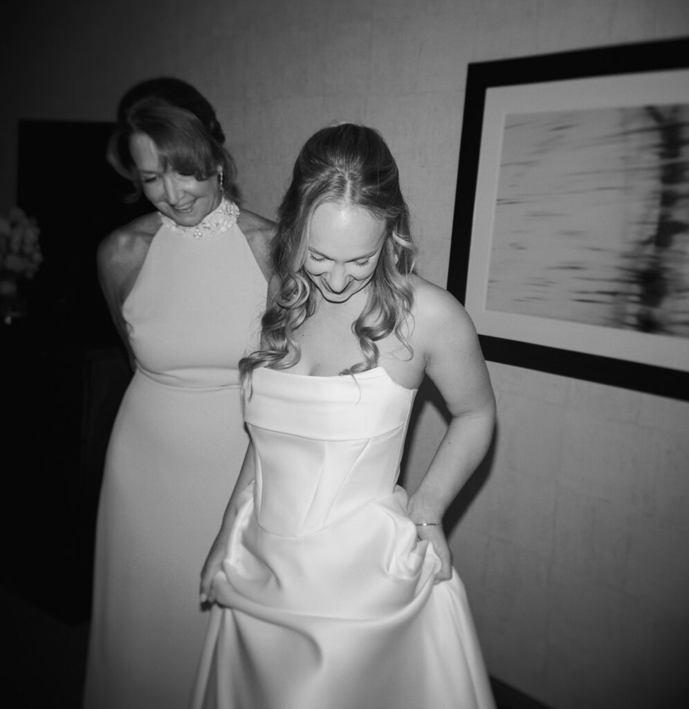 bride with mother getting ready at Beaver Creek wedding
