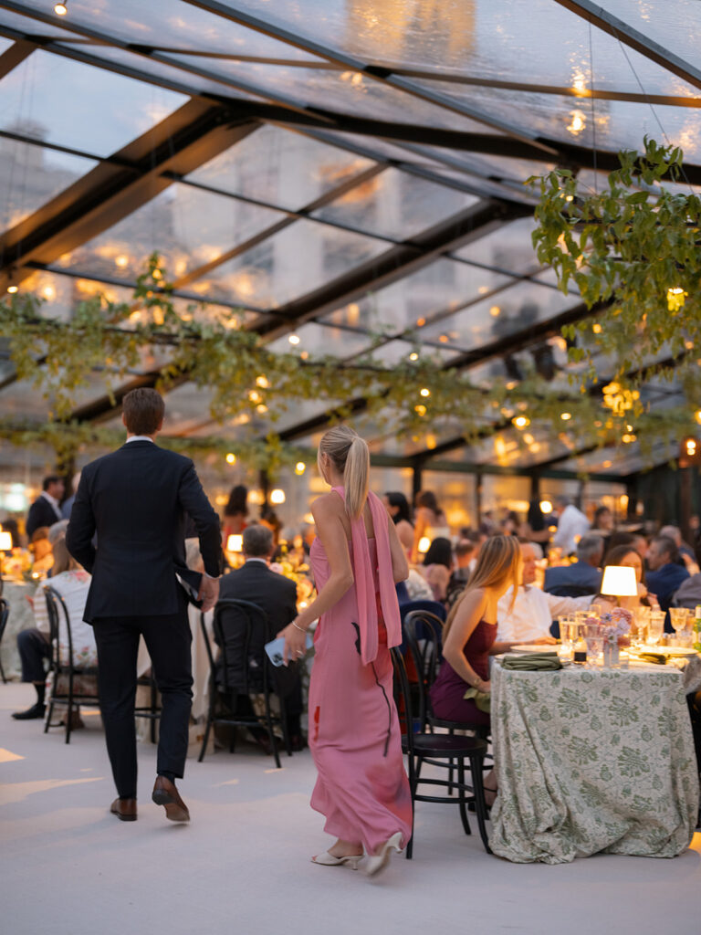 guests entering glass tent reception at Park Hyatt Beaver Creek