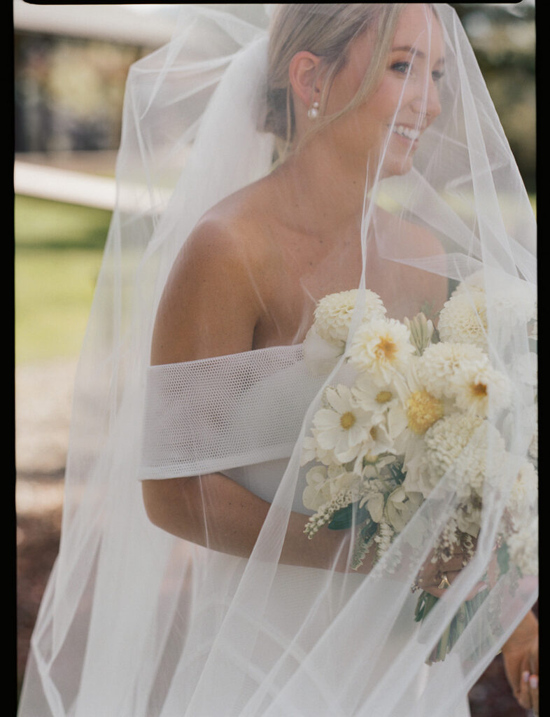 candid moment during ceremony at Catamount Ranch wedding