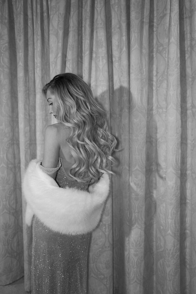 Bride changing into after party outfit for Aspen Wedding