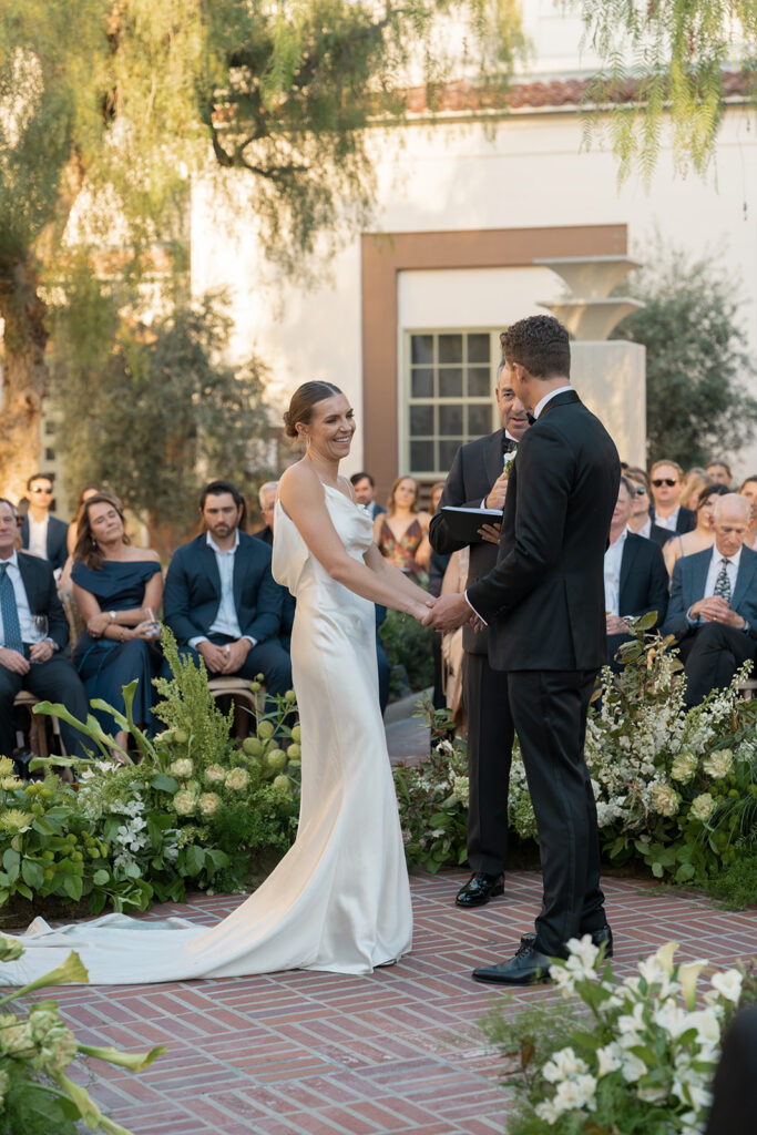 outdoor courtyard ceremony at Union Station Los Angeles wedding