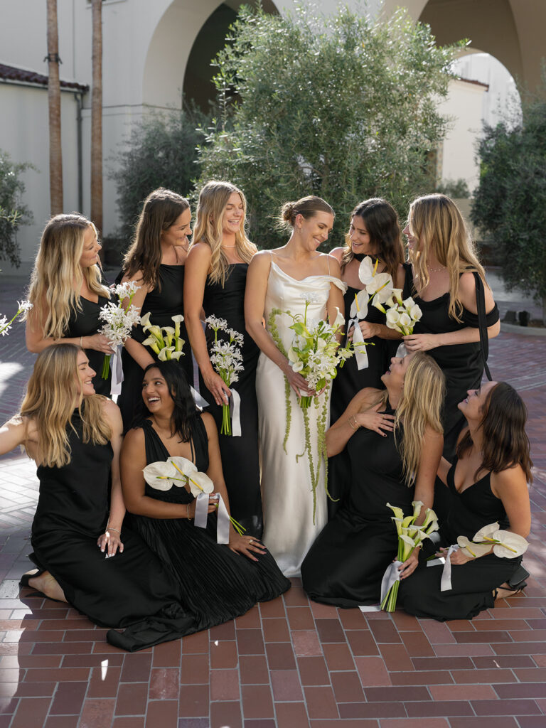 bridal party group portrait at Union Station wedding